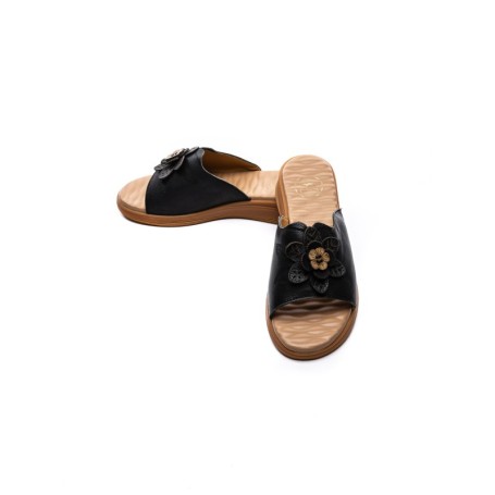 Papuci Dama din piele naturala 26638 BLACK | FORMAZIONE