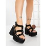 Sandale Dama cu Toc Gros si Platforma 20006N NEGRO | STEPS HIGHER
