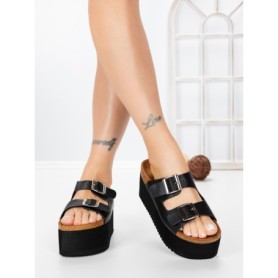 Papuci Dama cu Platforma 9548N NEGRO | STEPS HIGHER