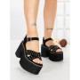 Sandale Dama cu Toc Gros si Platforma 20059N NEGRO | STEPS HIGHER