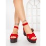 Sandale Dama cu Toc Gros si Platforma 9287R ROSO | STEPS HIGHER