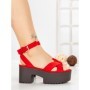 Sandale Dama cu Toc Gros si Platforma 9287R ROSO | STEPS HIGHER