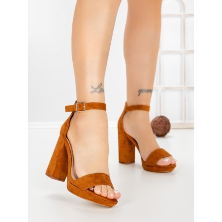 Sandale Dama cu Toc Gros 9289CA CAMEL | STEPS HIGHER