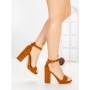 Sandale Dama cu Toc Gros 9289CA CAMEL | STEPS HIGHER