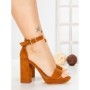 Sandale Dama cu Toc Gros 9289CA CAMEL | STEPS HIGHER
