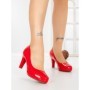 Pantofi cu Toc Gros 7229R ROSO | STEPS HIGHER