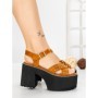 Sandale Dama cu Toc Gros si Platforma 20059CA CAMEL | STEPS HIGHER