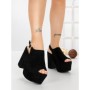 Sandale Dama cu Toc Gros si Platforma 8263N NEGRO | STEPS HIGHER