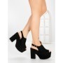 Sandale Dama cu Toc Gros si Platforma 8263N NEGRO | STEPS HIGHER