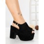 Sandale Dama cu Toc Gros si Platforma 8263N NEGRO | STEPS HIGHER
