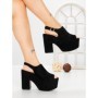 Sandale Dama cu Toc Gros si Platforma 8263N NEGRO | STEPS HIGHER