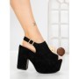 Sandale Dama cu Toc Gros si Platforma 8263N NEGRO | STEPS HIGHER
