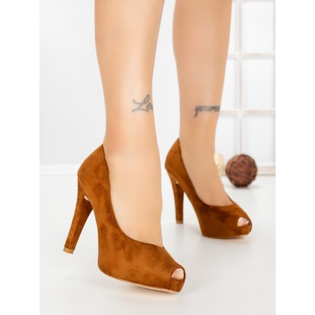 Sandale Dama cu Toc Subtire 7230CA CAMEL | STEPS HIGHER