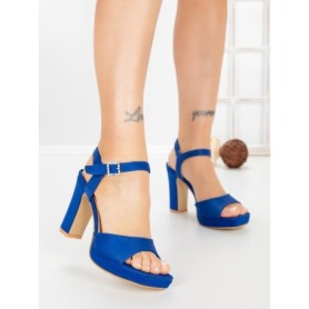 Sandale Dama cu Toc Gros si Platforma JJ23-18 ROYAL BLUE | FESTISIMO