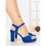 Sandale Dama cu Toc Gros si Platforma JJ23-18 ROYAL BLUE | FESTISIMO