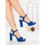 Sandale Dama cu Toc Gros si Platforma JJ23-18 ROYAL BLUE | FESTISIMO