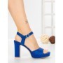 Sandale Dama cu Toc Gros si Platforma JJ23-18 ROYAL BLUE | FESTISIMO