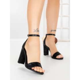 Sandale Dama cu Toc Gros JJ23-20 BLACK | FESTISIMO