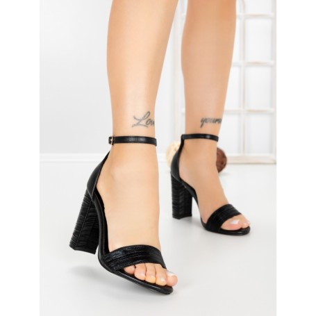 Sandale Dama cu Toc Gros JJ23-20 BLACK | FESTISIMO