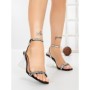 Sandale Dama cu Toc Gros A30-80 BLACK | FESTISIMO