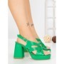 Sandale Dama cu Toc Gros si Platforma A30-98 GREEN | FESTISIMO