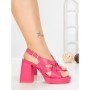 Sandale Dama cu Toc Gros si Platforma A30-98 FUCHSIA | FESTISIMO