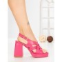 Sandale Dama cu Toc Gros si Platforma A30-98 FUCHSIA | FESTISIMO