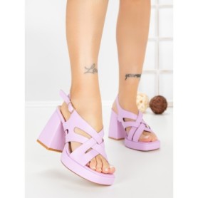 Sandale Dama cu Toc Gros si Platforma A30-98 PURPLE | FESTISIMO