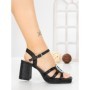 Sandale Dama cu Toc Gros F20-83 BLACK | FESTISIMO