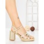 Sandale Dama cu Toc Gros F20-83 GOLD | FESTISIMO