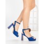Sandale Dama cu Toc Gros W18-98 BLUE | FESTISIMO
