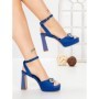 Sandale Dama cu Toc Gros W18-98 BLUE | FESTISIMO