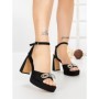 Sandale Dama cu Toc Gros W18-98 BLACK | FESTISIMO