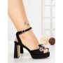 Sandale Dama cu Toc Gros W18-98 BLACK | FESTISIMO
