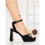 Sandale Dama cu Toc Gros W18-98 BLACK | FESTISIMO