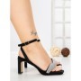 Sandale Dama cu Toc Gros W18-88 BLACK | FESTISIMO