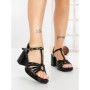 Sandale Dama cu Toc Gros F20-59 BLACK | FESTISIMO