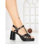 Sandale Dama cu Toc Gros F20-59 BLACK | FESTISIMO