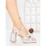 Sandale Dama cu Toc Gros F20-85 SILVER | FESTISIMO