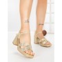 Sandale Dama cu Toc Gros F20-85 GOLD | FESTISIMO
