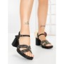 Sandale Dama cu Toc Gros F20-85 BLACK | FESTISIMO