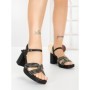 Sandale Dama cu Toc Gros F20-85 BLACK | FESTISIMO