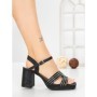 Sandale Dama cu Toc Gros F20-85 BLACK | FESTISIMO