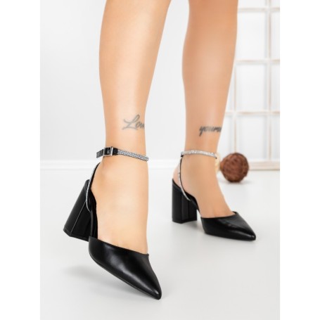 Sandale Dama cu Toc Gros G60-4 BLACK | FESTISIMO