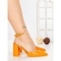 Sandale Dama cu Toc Gros G60-4 ORANGE | FESTISIMO