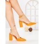 Sandale Dama cu Toc Gros G60-4 ORANGE | FESTISIMO