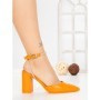 Sandale Dama cu Toc Gros G60-4 ORANGE | FESTISIMO