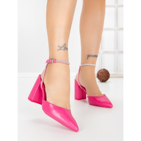 Sandale Dama cu Toc Gros G60-4 FUSHIA | FESTISIMO