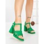 Sandale Dama cu Toc Gros G2433 GREEN | FESTISIMO