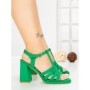 Sandale Dama cu Toc Gros G2433 GREEN | FESTISIMO